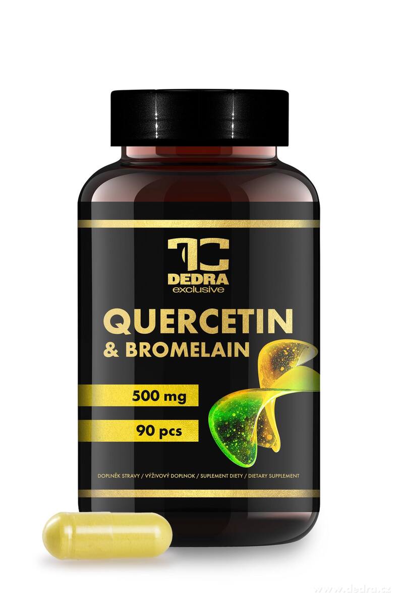 QUERCETIN + BROMELAIN 500 mg | přírodní flavonoid & enzym z ananasu | imunita, regenerace & vitalita | 90 kapslí