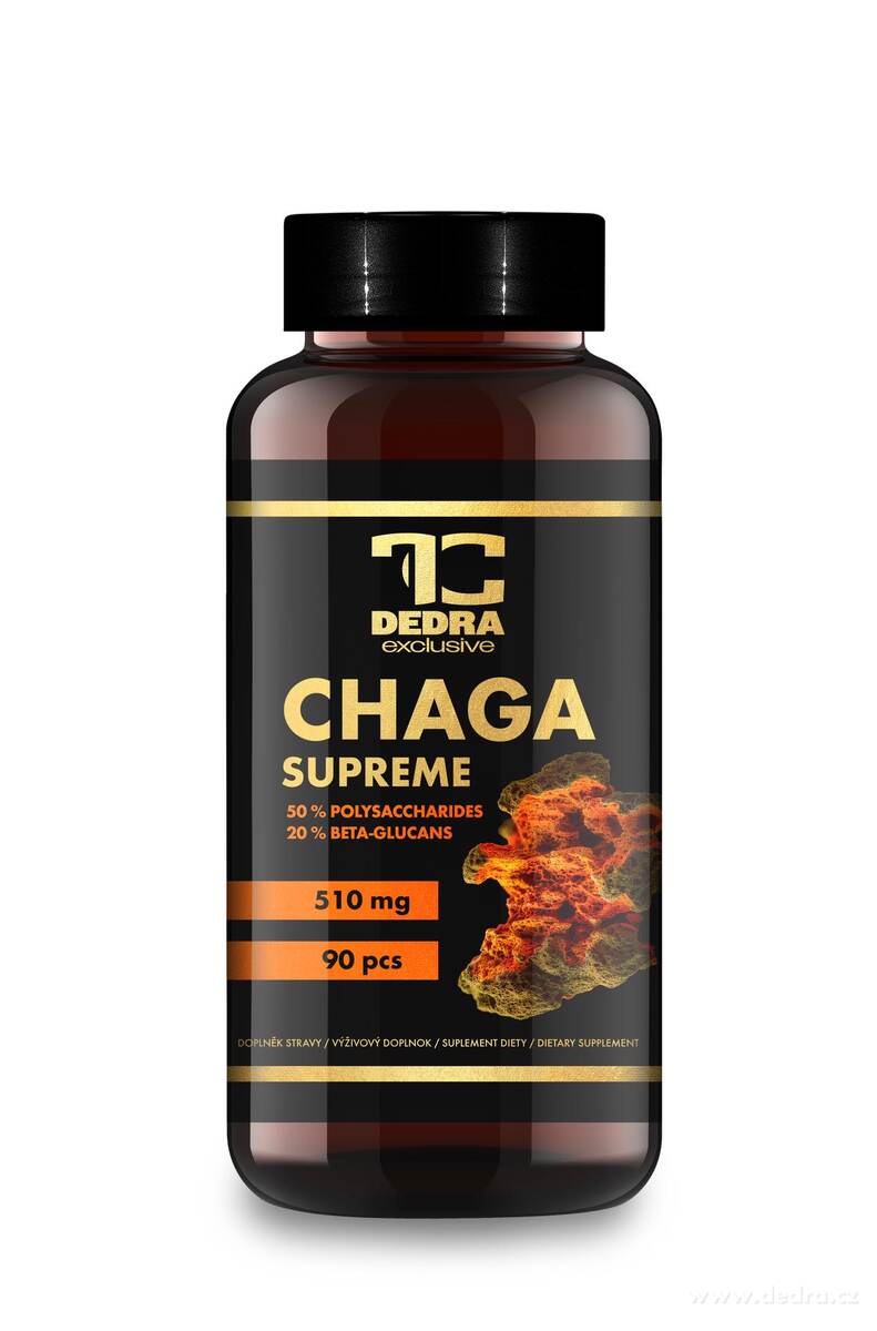 CHAGA SUPREME 510 mg | 50 % polysacharidů + 20 % beta-glukanů | imunita, vitalita & antioxidanty | 90 kapslí