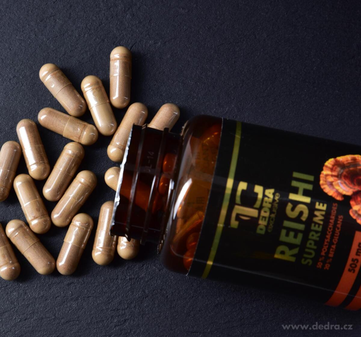 REISHI SUPREME 505 mg | 50 % polysacharidů a 20 % beta-glukanů | imunita, vitalita a oběhový systém | 90 kapslí