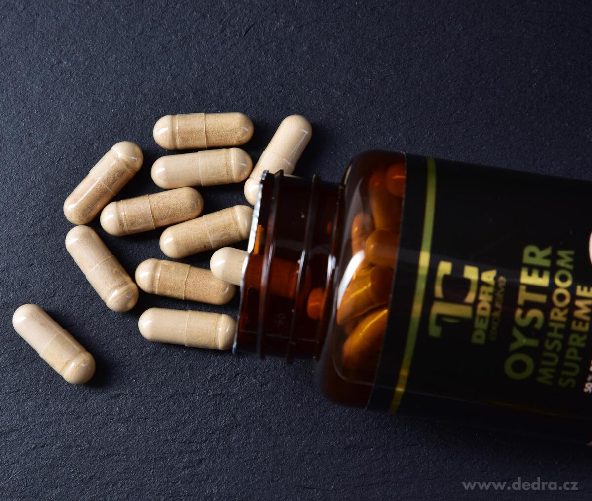 HLÍVA ÚSTŘIČNÁ 520 mg | 50 % polysacharidů a 20 % beta-glukanů | vitalita, imunita a metabolismus tuků | 90 kapslí