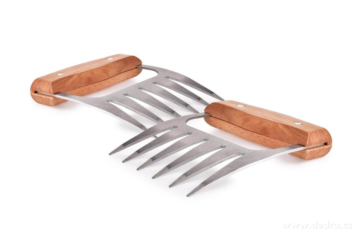 SADA 1+1 DRAPÁTOR | Masový dráp s dřevěnou rukojetí | Na trhané maso & grilování