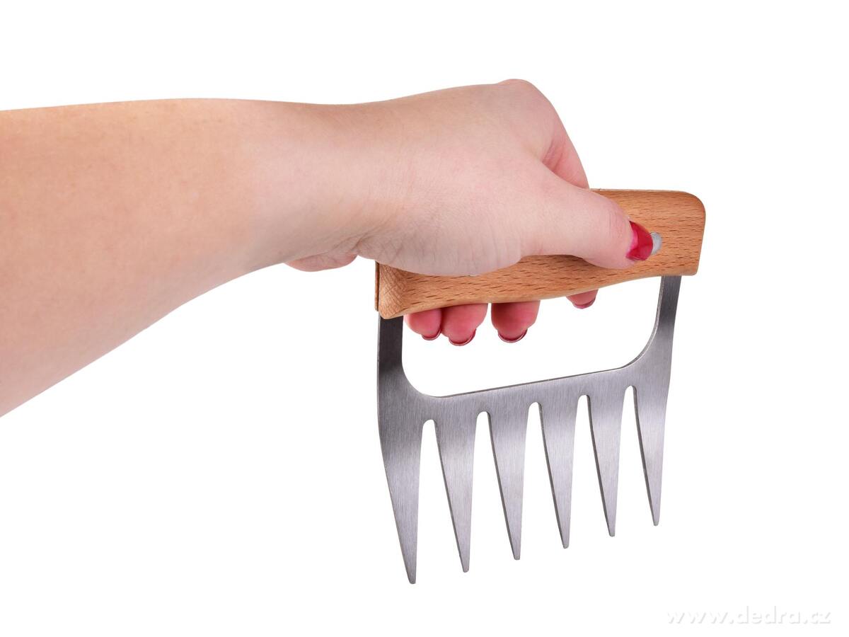 SADA 1+1 DRAPÁTOR | Masový dráp s dřevěnou rukojetí | Na trhané maso & grilování