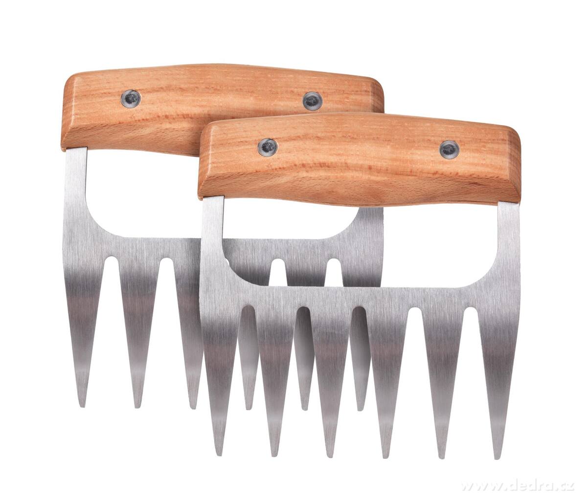 SADA 1+1 DRAPÁTOR | Masový dráp s dřevěnou rukojetí | Na trhané maso & grilování