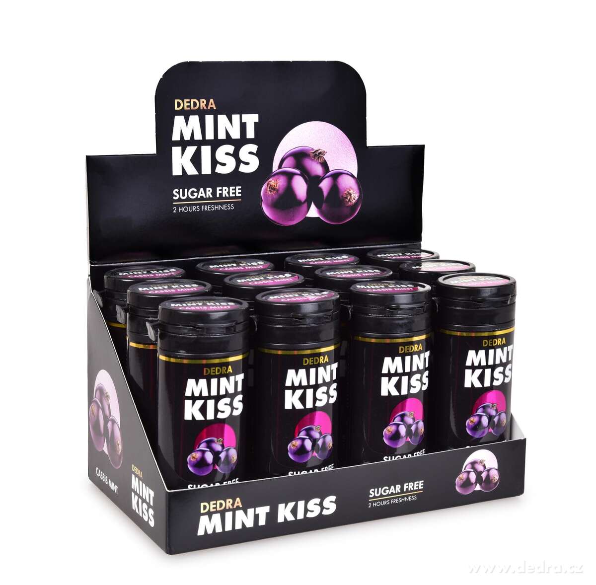 Sada 12 ks MINT KISS | rybízovo-mátové osvěžující pastilky bez cukru