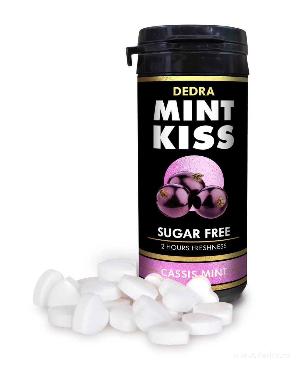 Sada 12 ks MINT KISS | rybízovo-mátové osvěžující pastilky bez cukru