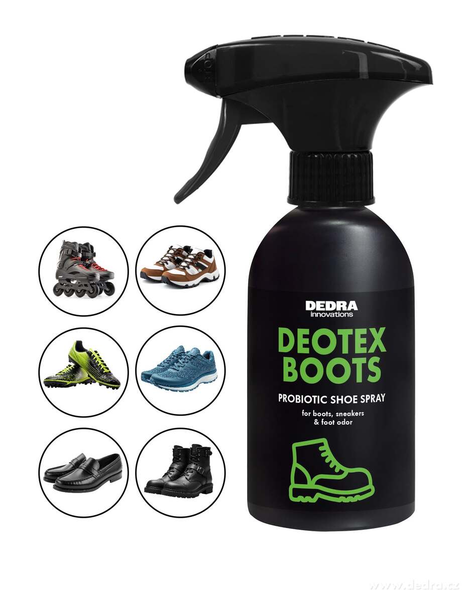 Probiotický sprej na obuv proti zápachu | DEOTEX® BOOTS | neutralizuje pachy, chrání & osvěžuje | 250 ml