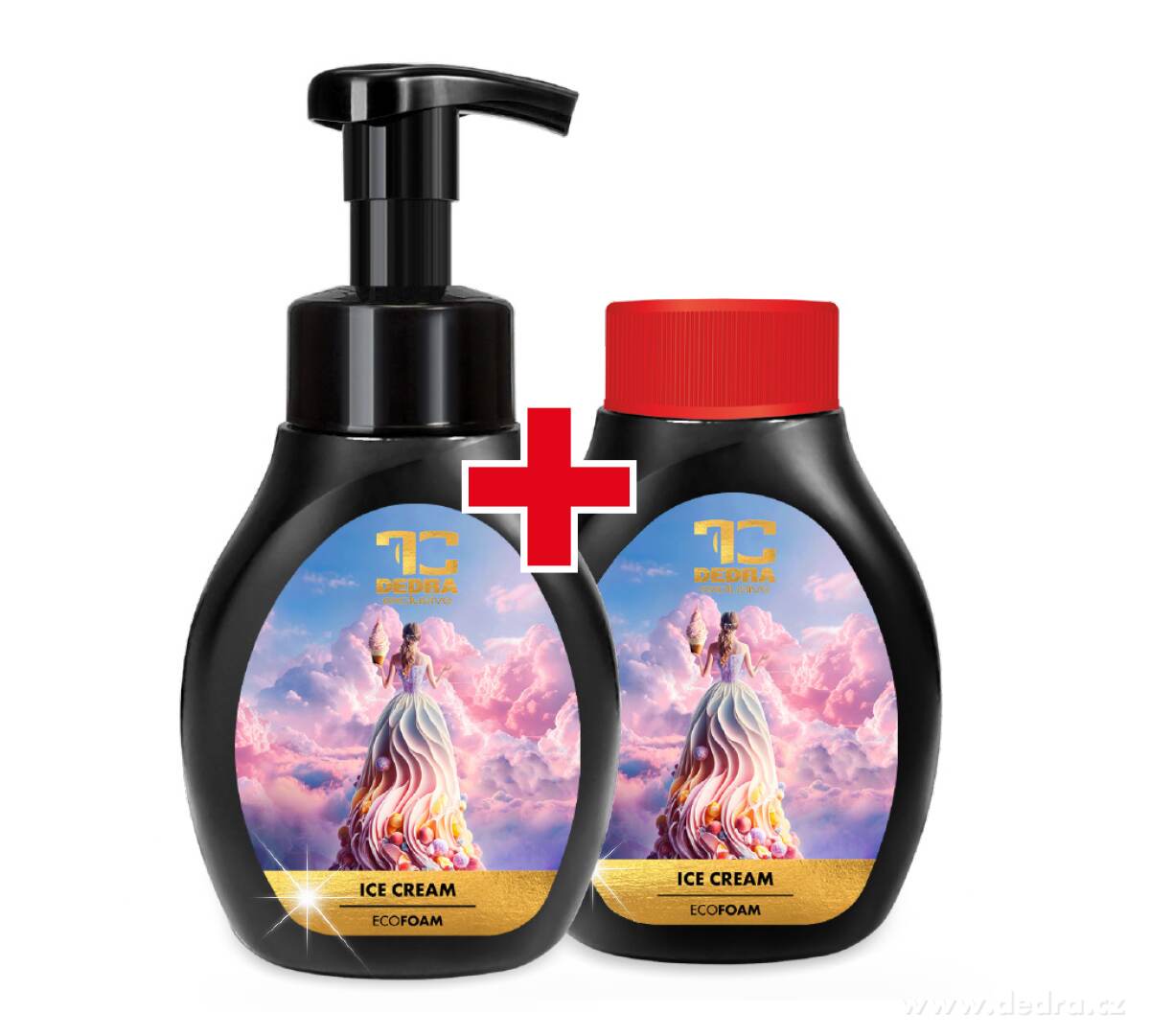ICE CREAM | šetrné pěnové mýdlo na ruce & tělo | 2×300 ml | výhodná sada 2 ks