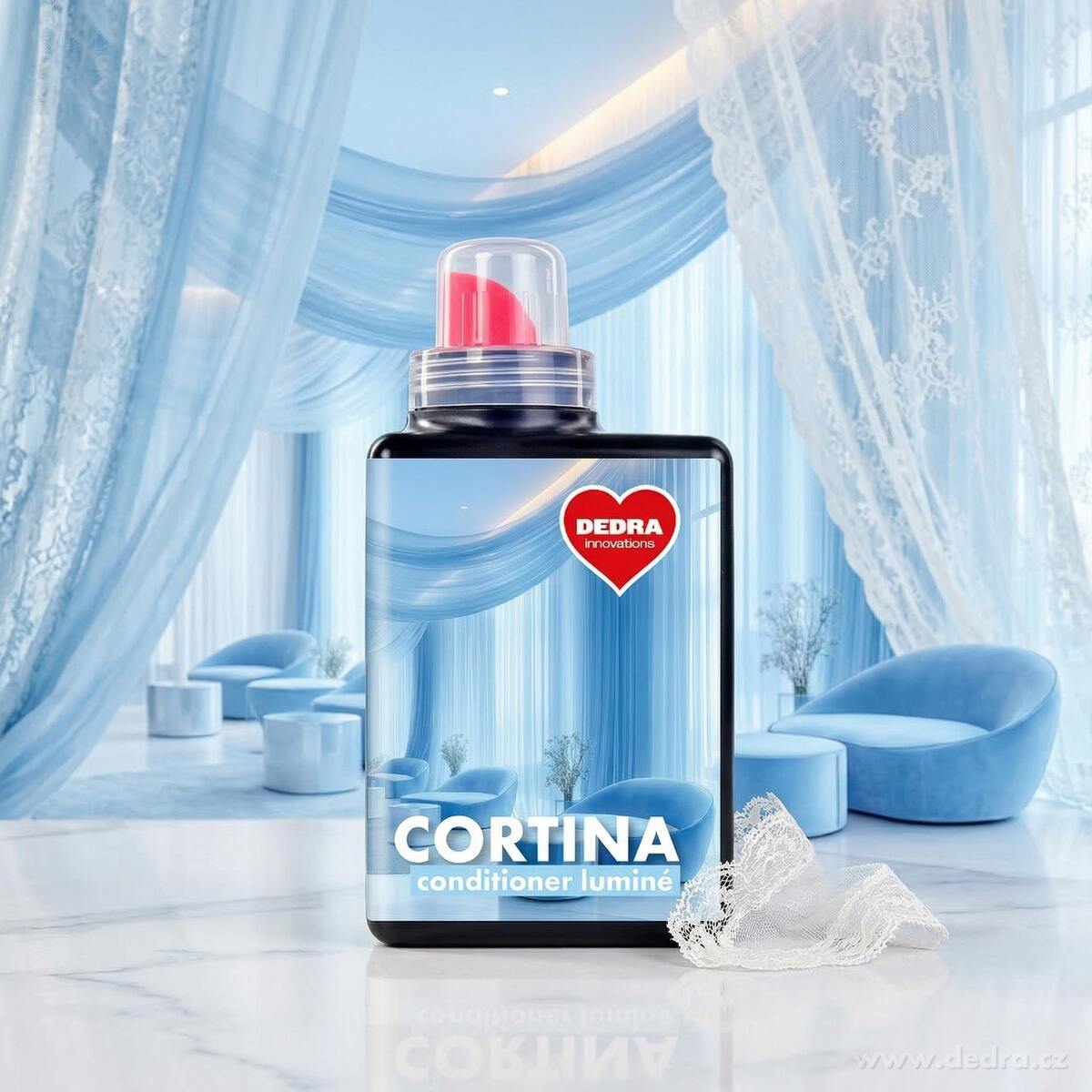 CORTINA CONDITIONER LUMINÉ | kondicionér na záclony & syntetická vlákna | jemnost, splývavost & optické zjasnění | 500 ml