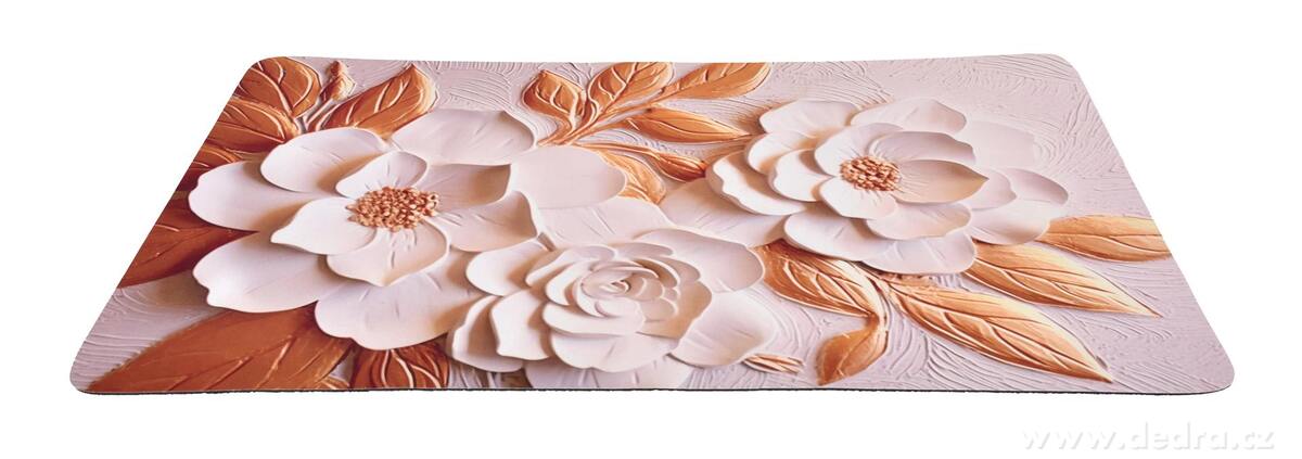 SPA | ULTRASAVÁ křemelinová předložka | rychleschnoucí & protiskluzová | 80 × 50 cm | flowers