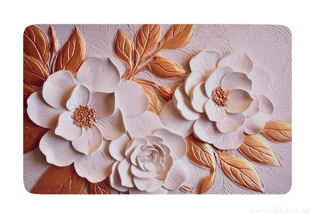 SPA | ULTRASAVÁ křemelinová předložka | rychleschnoucí & protiskluzová | 80 × 50 cm | flowers
