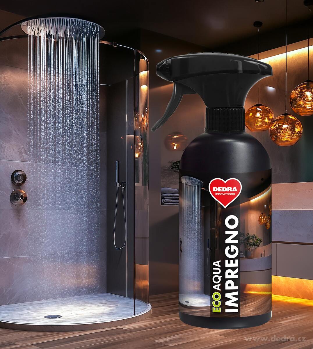 Impregnace sprchových koutů, skel & zrcadel proti vodě & zamlžování | ECO AQUA IMPREGNO | 500 ml