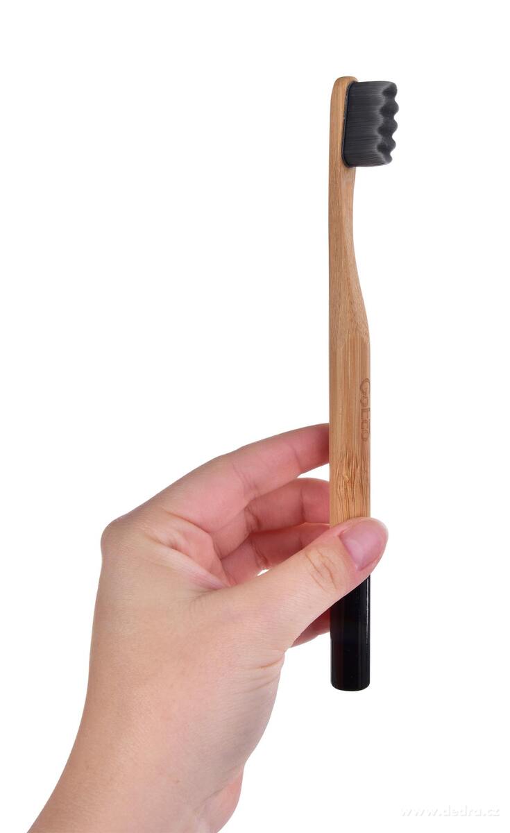 SADA 1+1 | GoEco® BAMBOO | zubní kartáček | 10 000 vláken | ultra jemné a husté štětinky | černý