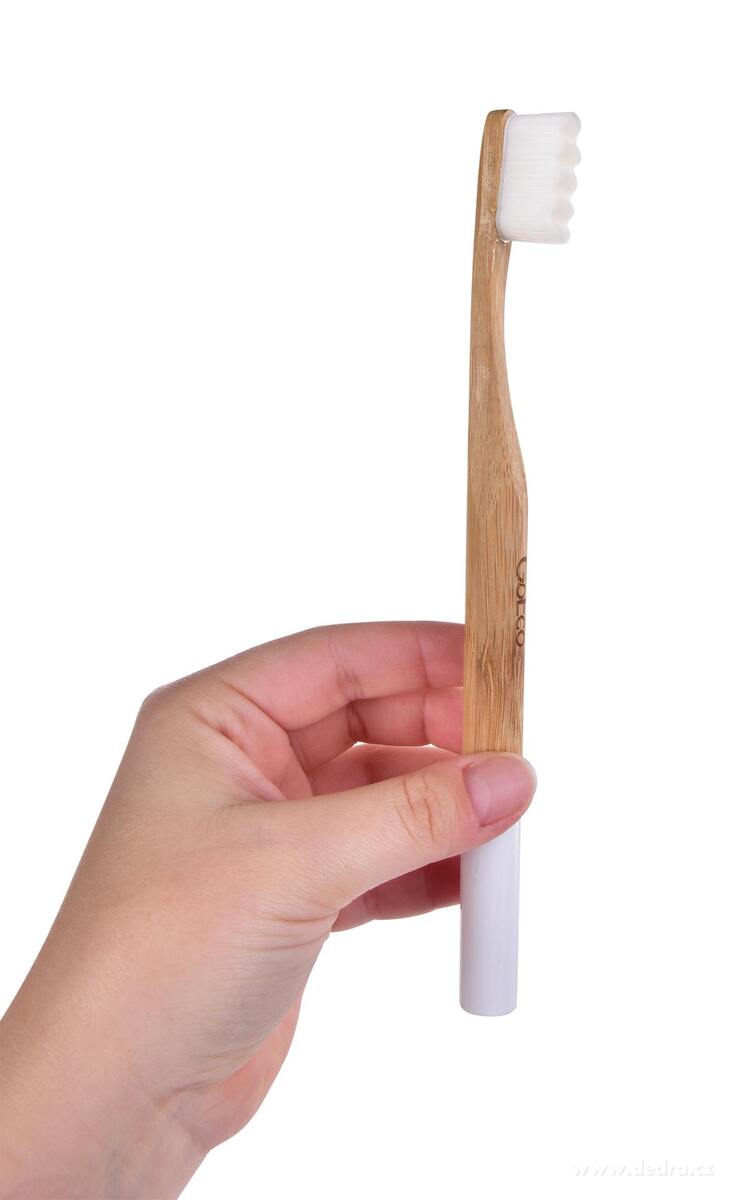 SADA 1+1 | GoEco® BAMBOO | zubní kartáček | 10 000 vláken | ultra jemné a husté štětinky | bílý