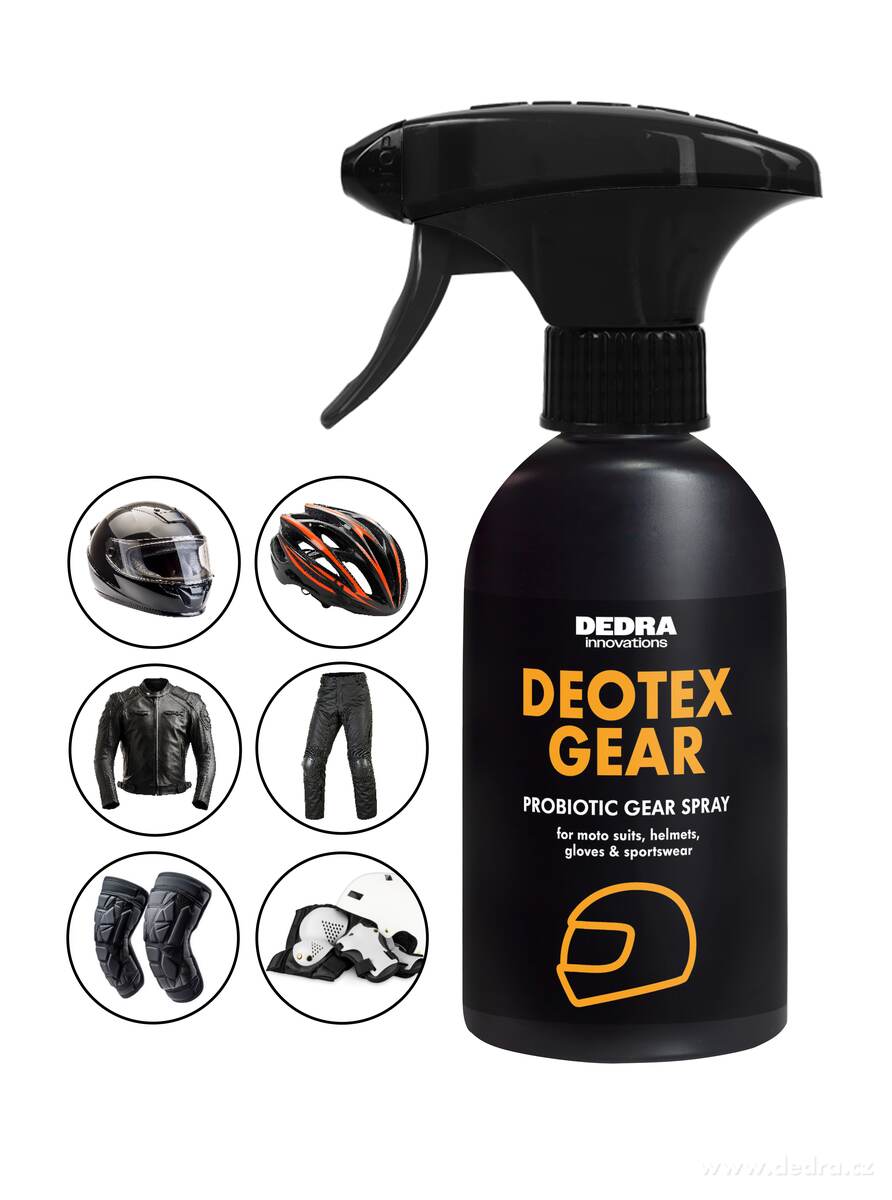 Probiotický sprej na sportovní & motorkářskou výstroj proti zápachu | DEOTEX® GEAR | neutralizuje pachy, chrání & osvěžuje | 250 ml