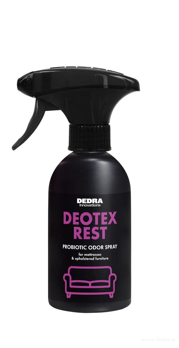 Neutralizátor pachů s probiotiky na matrace, čalounění, sedačky i interiéry vozů | DEOTEX® REST SPRAY | 250 ml