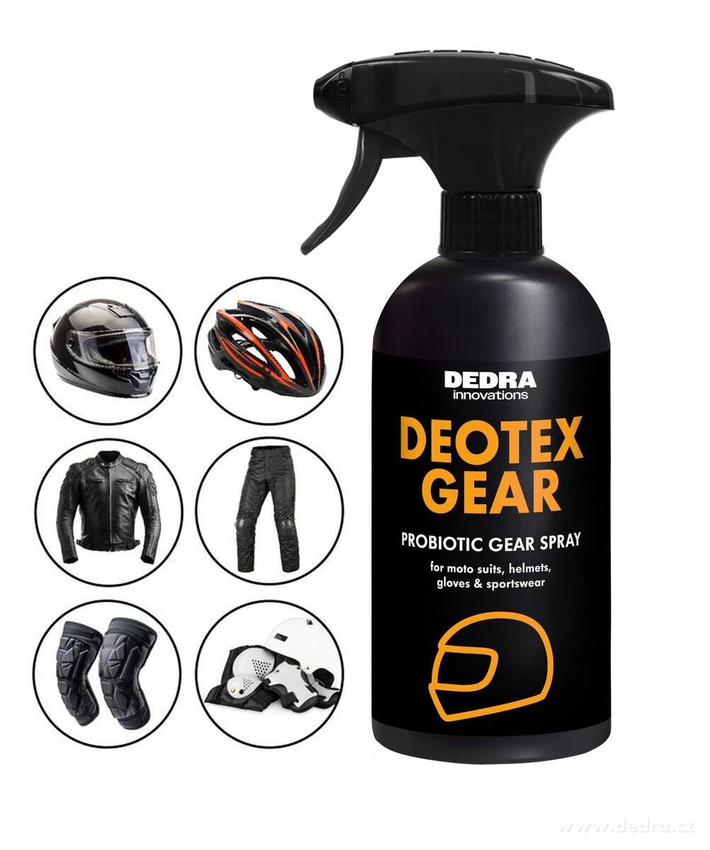 Probiotický sprej na sportovní & motorkářskou výstroj proti zápachu | DEOTEX® GEAR | neutralizuje pachy, chrání & osvěžuje | 500 ml