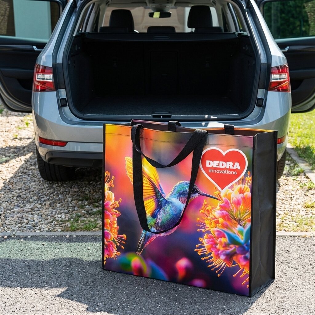 MEGA TAŠKA COLIBRI | 30 L | pevná laminovaná nákupní taška | 4 pevná ucha