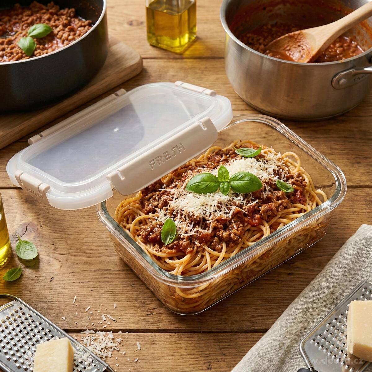 CVAK&CVAK | Skleněná dóza na potraviny 1000 ml | béžová