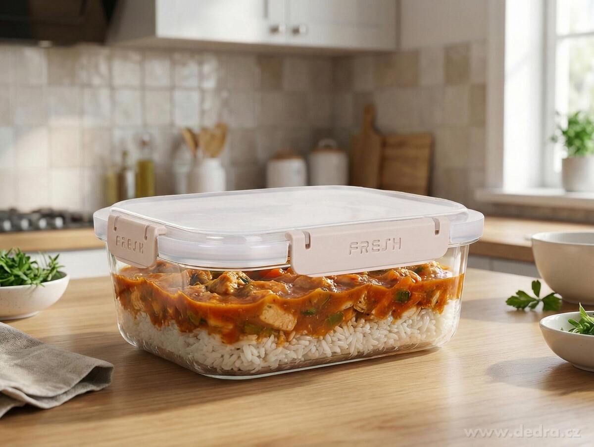 CVAK&CVAK | Skleněná dóza na potraviny 1300 ml | béžová