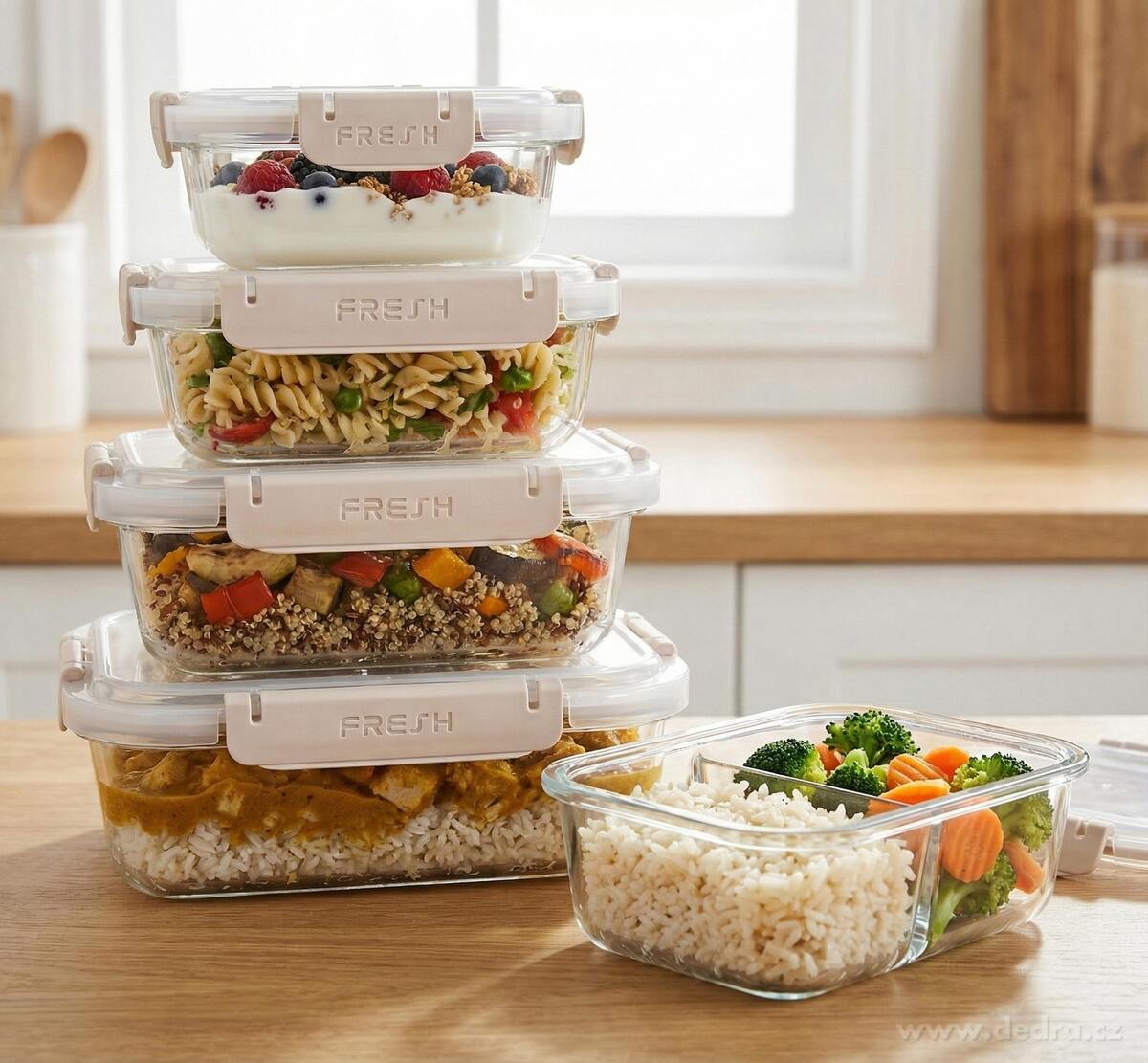 CVAK&CVAK | Skleněná dóza na potraviny 1300 ml | béžová