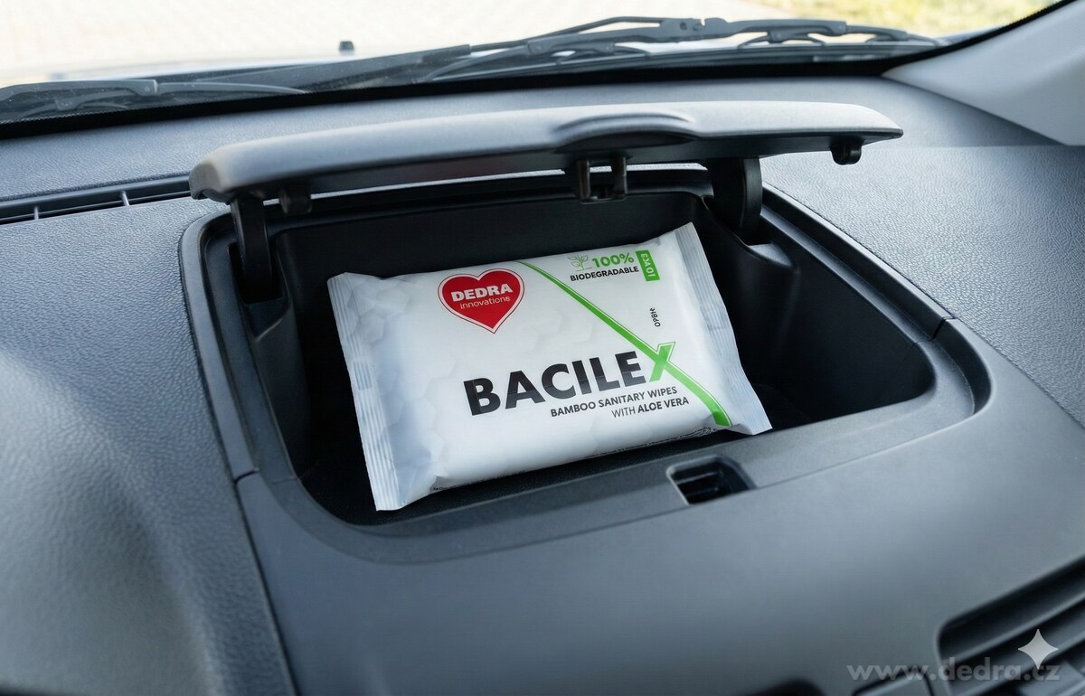 Hygienické vlhčené ubrousky z bambusu s Aloe Vera | BACILEX® | 10 ks