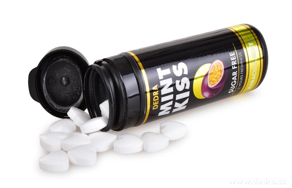 MINT KISS | marakujovo-mátové osvěžující pastilky bez cukru | maracuja mint | 28 g