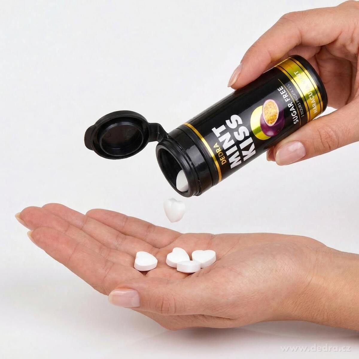 Sada 2+1 | MINT KISS |  marakujovo-mátové osvěžující pastilky bez cukru | maracuja mint | 28 g x 3