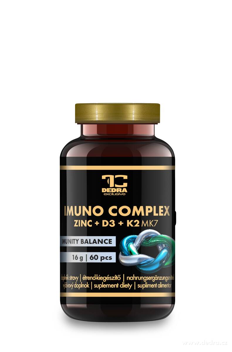 IMUNO COMPLEX | vitamín D3 + K2 MK-7 + zinek | podpora imunity, kostí & vitality | 60 kapslí | 16 g