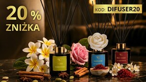 ZNIŻKA 20% NA DYFUZORY Z PATYCZKAMI 200 ml ZNIŻKA 20% NA DYFUZORY Z PATYCZKAMI 200 ml