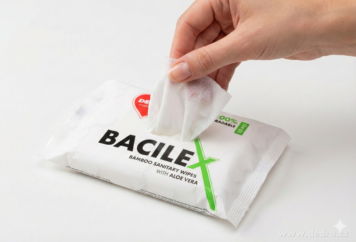 Rodinné balení 3×10 ks | Hygienické vlhčené ubrousky z bambusu s Aloe Vera | BACILEX®
