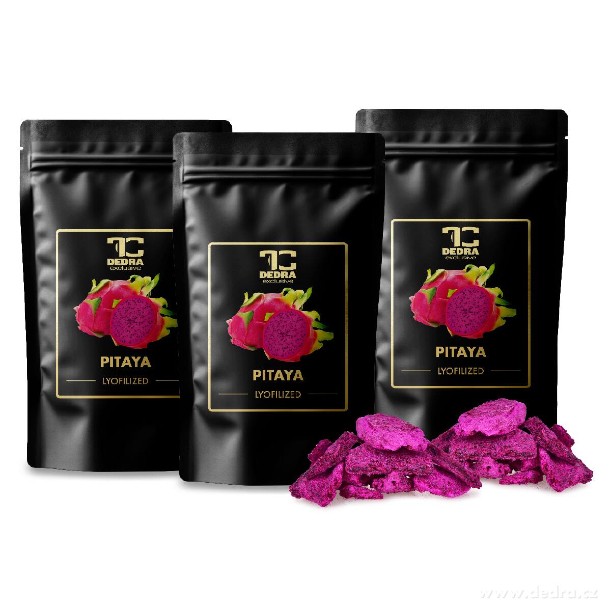 Rodinné balení 3×100 g | EXOTICKÁ PITAYA | lyofilizované plátky, ovoce sušené mrazem