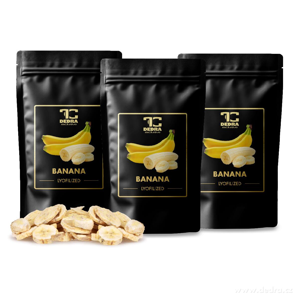 Rodinné balení 3×100 g | KŘUPAVÉ BANÁNY | lyofilizované plátky, ovoce sušené mrazem