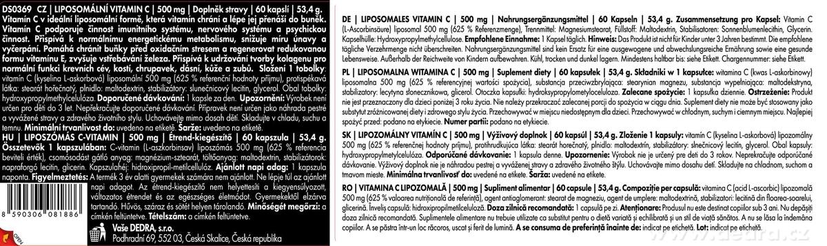 LIPOSOMÁLNÍ VITAMÍN C 500 mg | maximální vstřebatelnost, imunita & vitalita | 60 kapslí