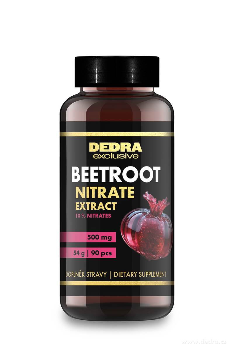 BEETROOT NITRATE EXTRACT | červená řepa 10 : 1 | 10 % nitrátů | fyzická aktivita & sport | 500 mg | 90 kapslí | 54 g