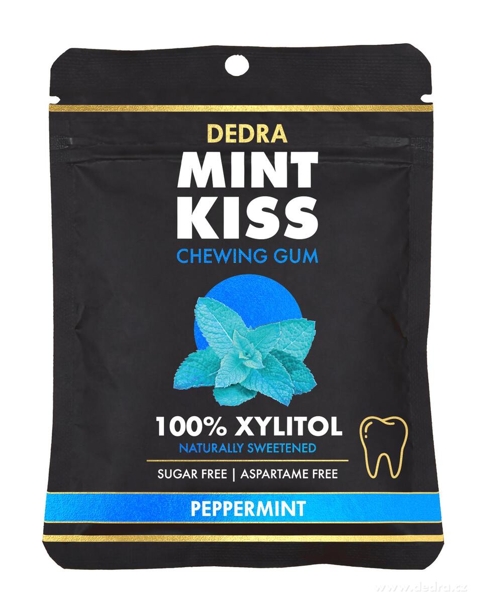 20 ks xylitolových žuvačiek s prírodnou mätou bez cukru - MINT KISS peppermint