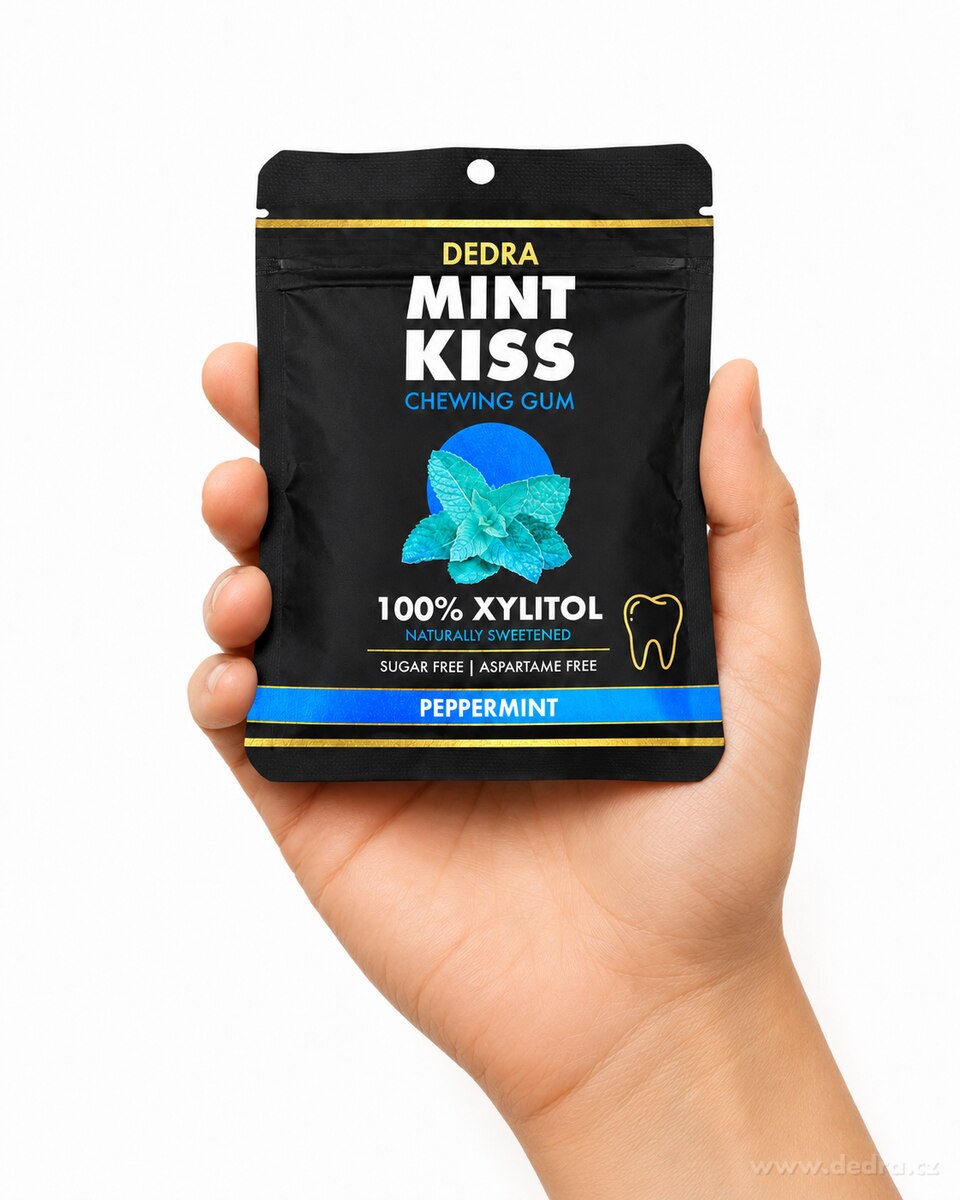 20 ks xylitolových žuvačiek s prírodnou mätou bez cukru - MINT KISS peppermint