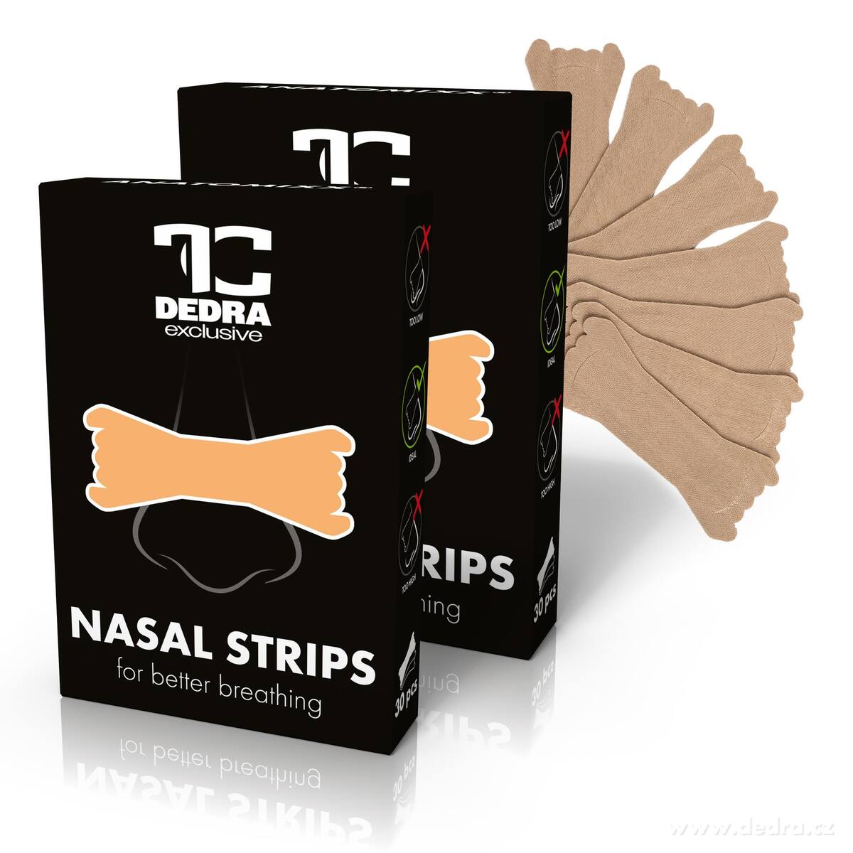 1+1 NASAL STRIPS | nosní pásky pro lepší dýchání | 2 × 30 ks | béžové