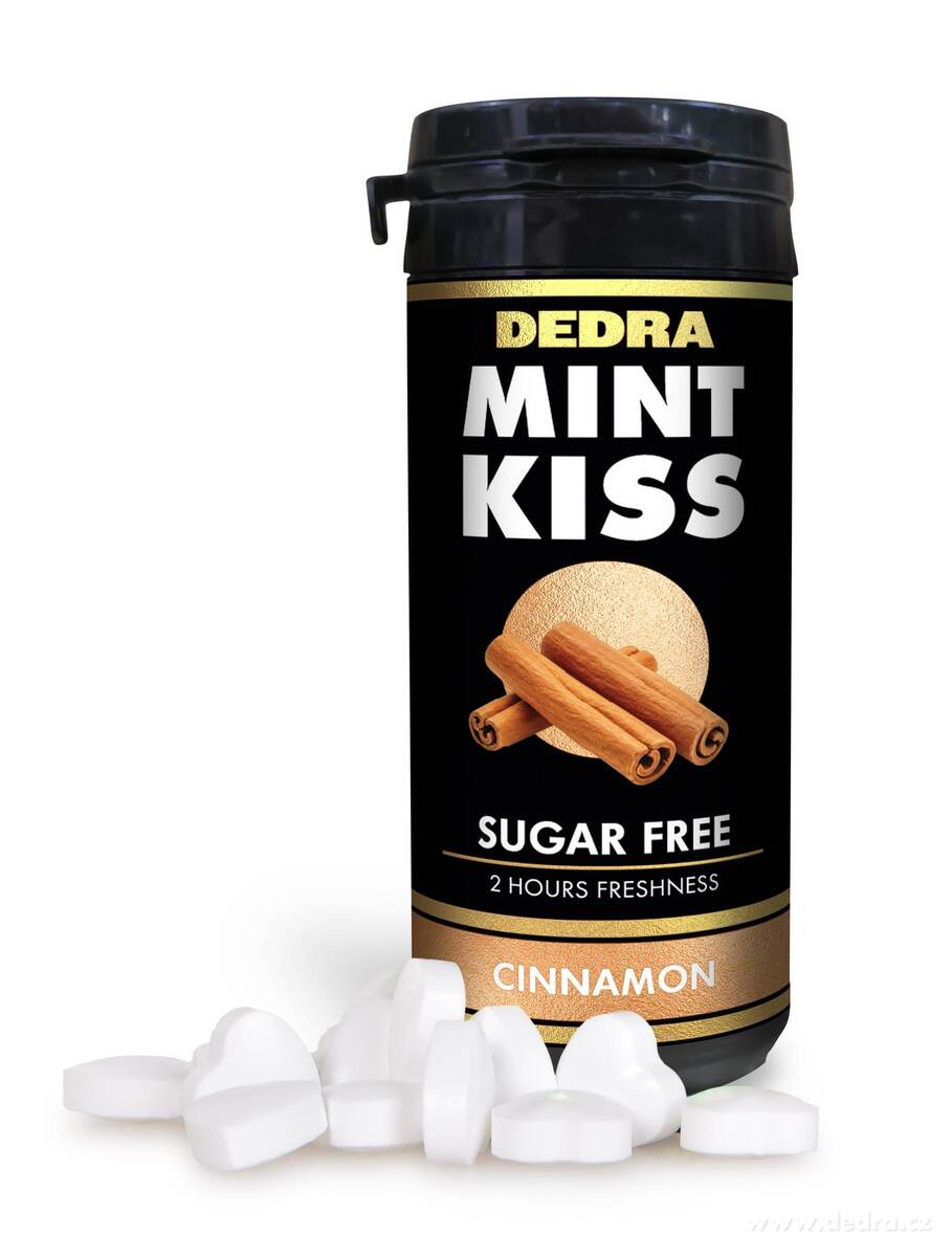 MINT KISS | skořicovo-mátové osvěžující pastilky bez cukru | cinnamon | 28 g