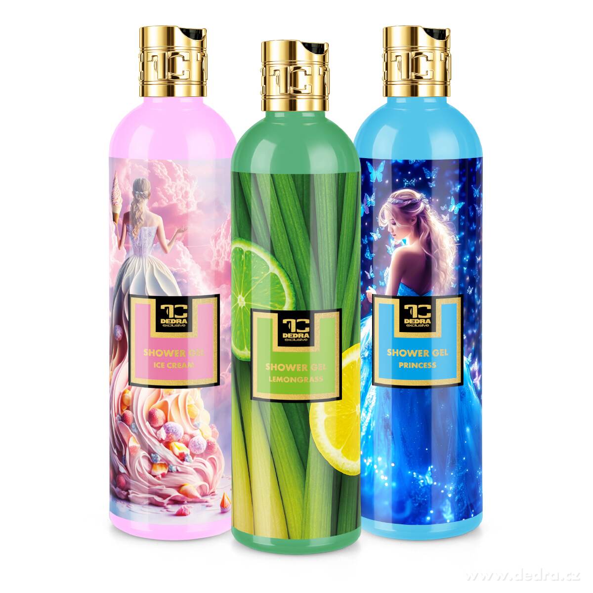 RITUÁL VŮNÍ | kolekce sprchových gelů | ICE CREAM, LEMONGRASS & PRINCESS | 2+1