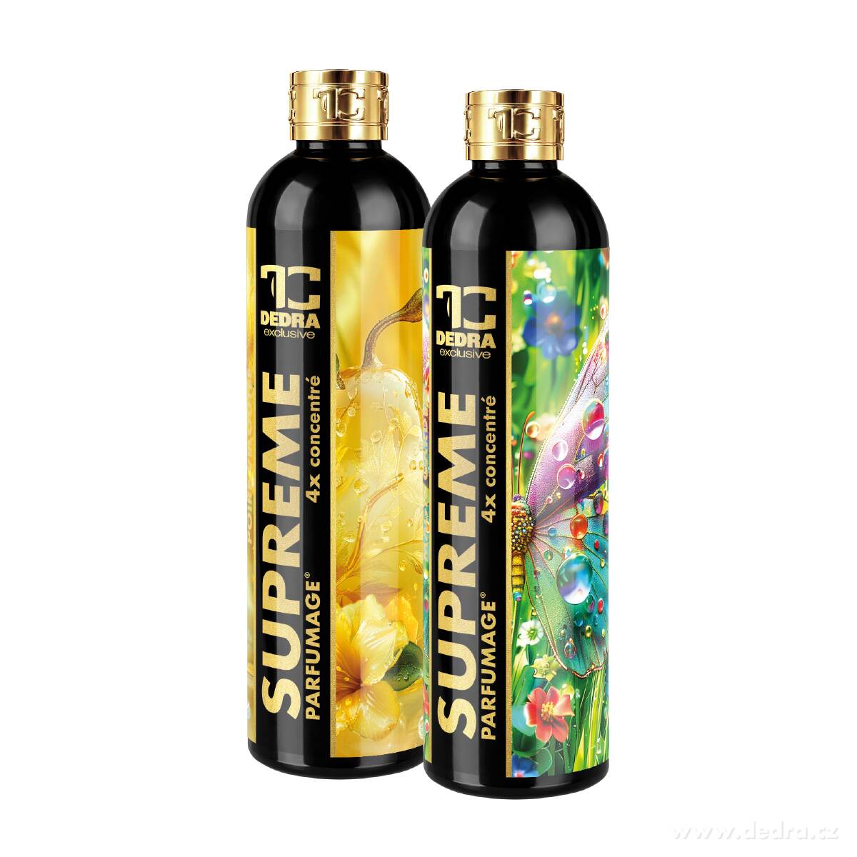 2× PARFUMAGE SUPREME | SAMETOVÁ HRUŠKA & MAGIC GARDEN | Výhodná sada | 4× koncentrovaný parfém na praní | 600 ml | 120 praní