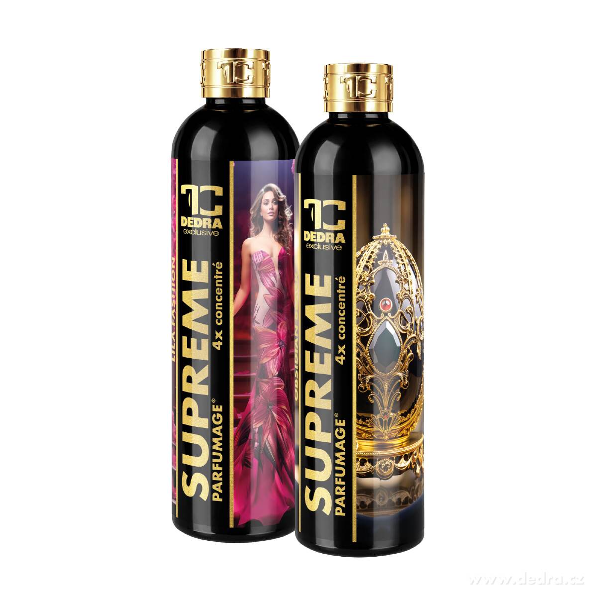 2× PARFUMAGE SUPREME | LILA FASHION & OBSIDIAN BLACK | Výhodná sada | 4× koncentrovaný parfém na praní | 600 ml | 120 praní