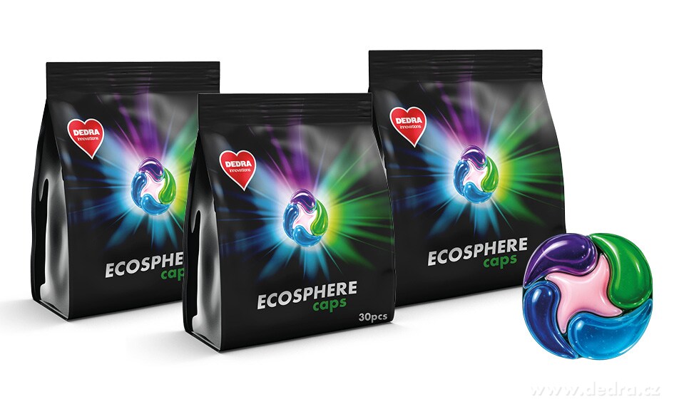 3× ECOSPHERE caps | univerzální kapsle na praní | koncentrované | 90 praní