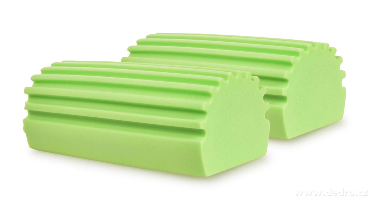 2× SPONGE POP | chytrá drážkovaná houbička | perfektně stírá & nevíří prach, extra savá | zelená