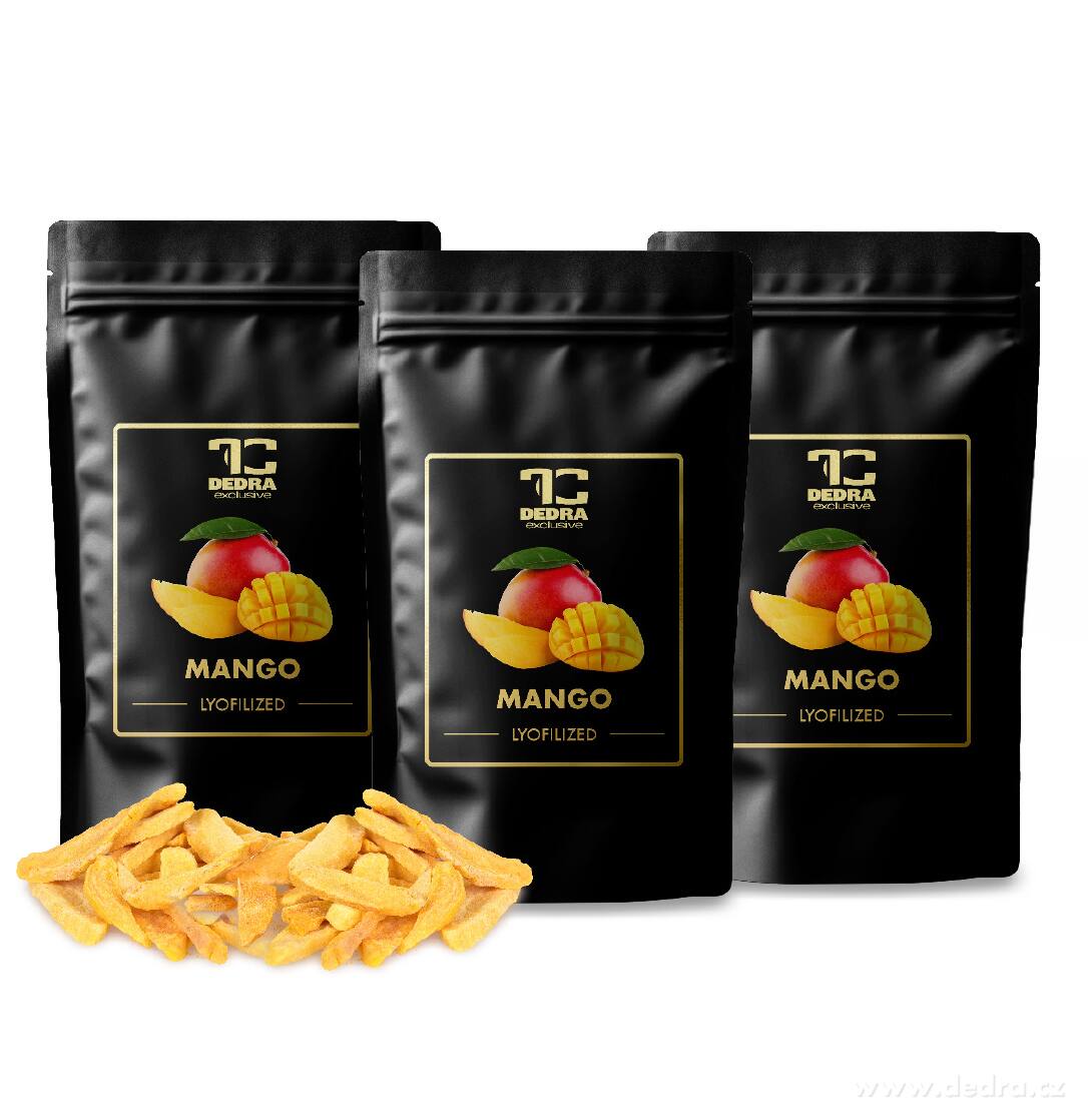 Rodinné balení 3×100 g | ZLATÉ MANGO | lyofilizované plátky, ovoce sušené mrazem