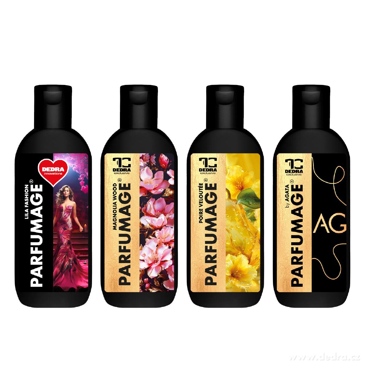Vyzkoušejte DEDRU | 4 ks parfémy na praní | PARFUMAGE | GOLD & LEGENDS | 4 x 100 ml