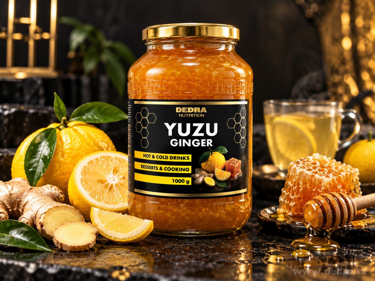YUZU, MED & ZÁZVOR | ovocná směs na horký i studený nápoj | 50 % yuzu | 1 000 g