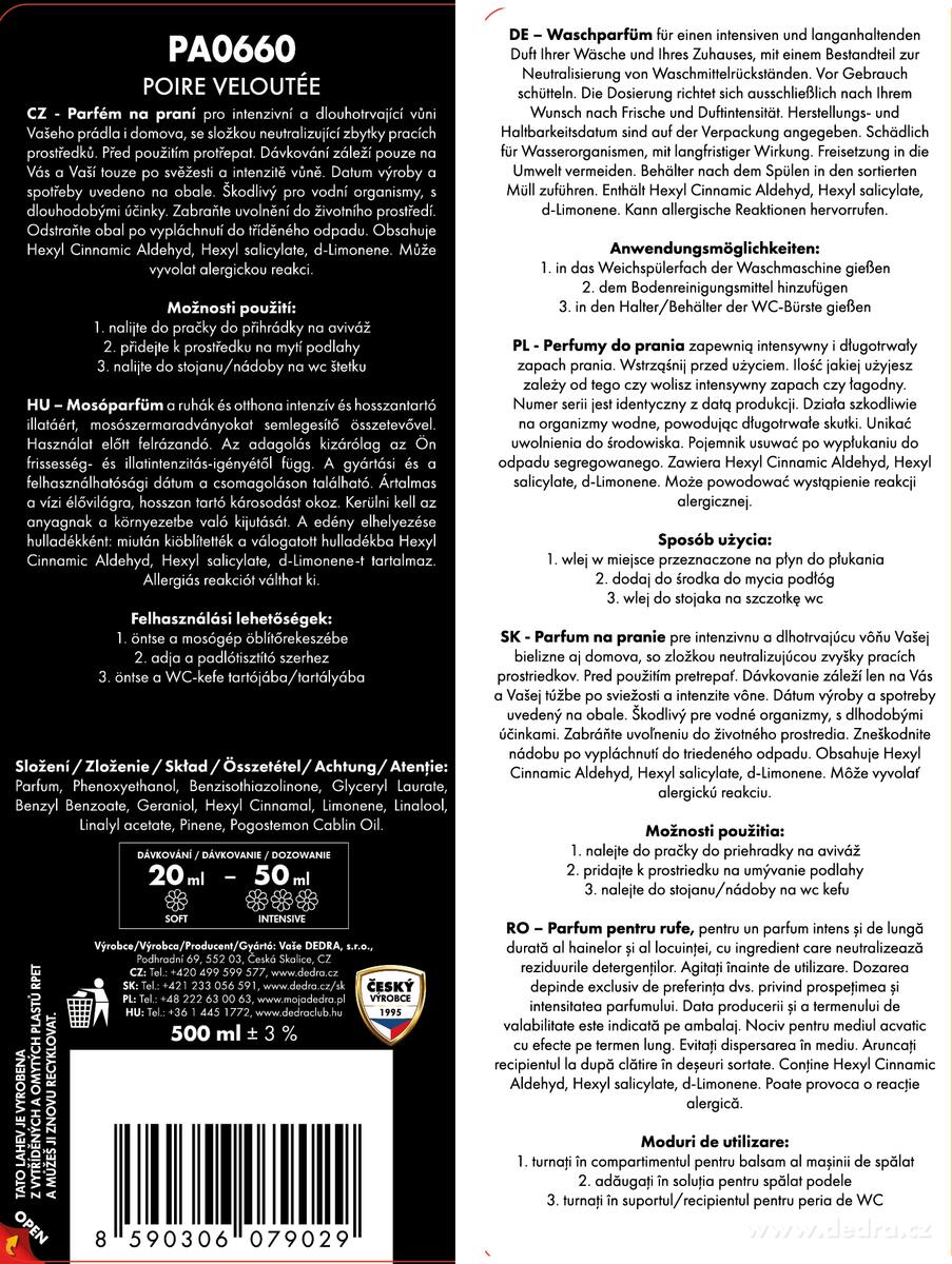 2× PARFUMAGE | Parfém na praní | MAGNOLIA WOOD & SAMETOVÁ HRUŠKA | 500 ml ×2