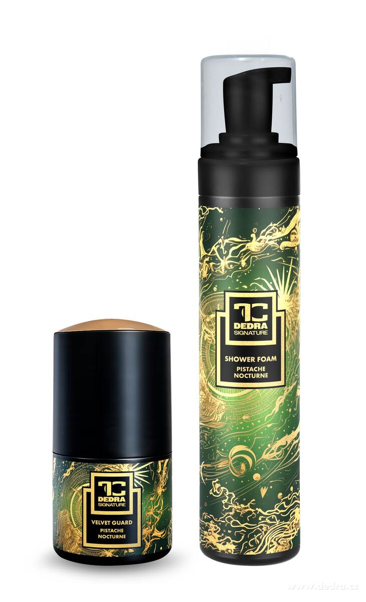 RITUÁL SVĚŽESTI | SIGNATURE | PISTACHE NOCTURNE | pro čistý projev bez rušivých tónů | sprchová pěna na mytí těla & deodorant s phyto-antiperspiračním komplexem | 250 ml + 75 ml