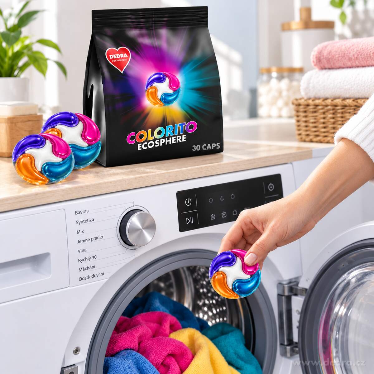 3× COLORITO ECOSPHERE caps | kapsle na praní barevného prádla | koncentrované | 90 praní