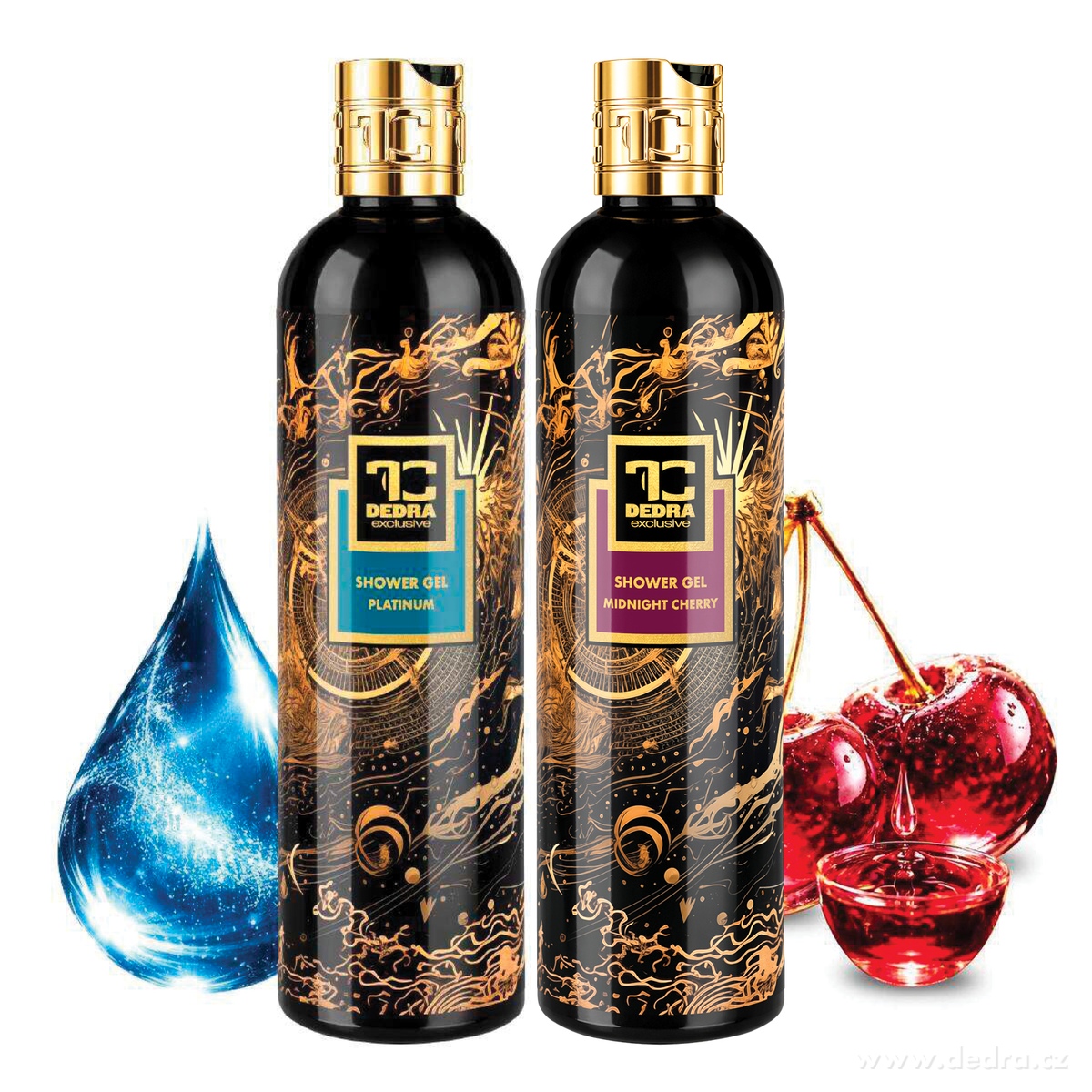 SMYSLNÝ RITUÁL | 2× exkluzivní šetrný sprchový gel s glycerinem & Aloe vera | PLATINUM & MIDNIGHT CHERRY | 320 ml ×2